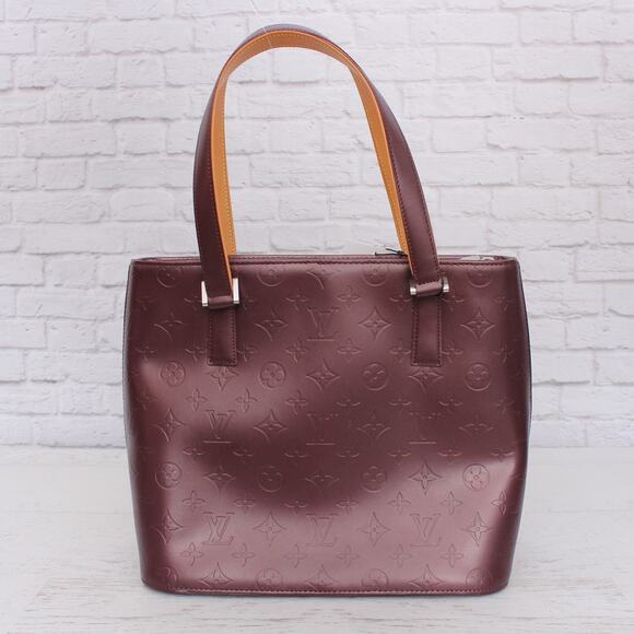 Louis Vuitton Stockton Purple Matte Vernis Satchel Shoulder Handbag Purse A4999 - Picture 5 of 10